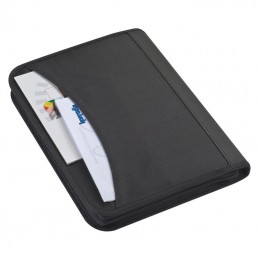 Mapă A4 cu fermoar pentru conferinţă cu bloc notes - 2101103, Black