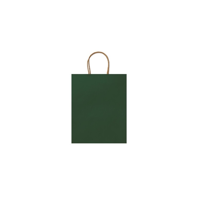 Sacosa hartie medie verticala 110 gmp maner rasucit 25x31x11 cm ARCE 7538, VERDE