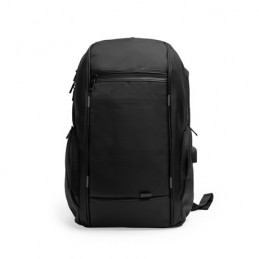 Rucsac laptop finisaj nilon multicompartimentat cu cablu usb DUKE 7171, NEGRU