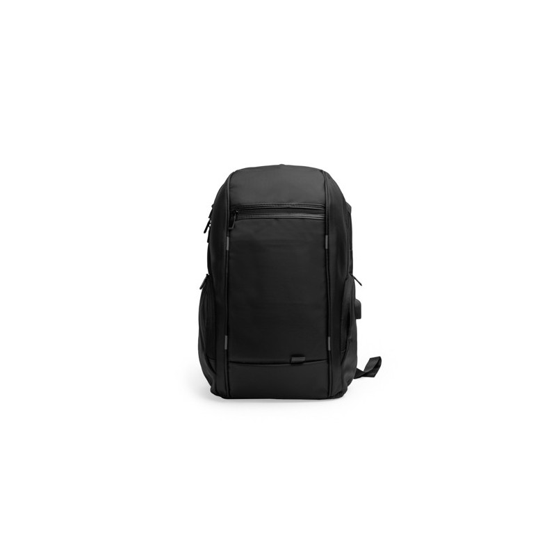 Rucsac laptop finisaj nilon multicompartimentat cu cablu usb DUKE 7171, NEGRU