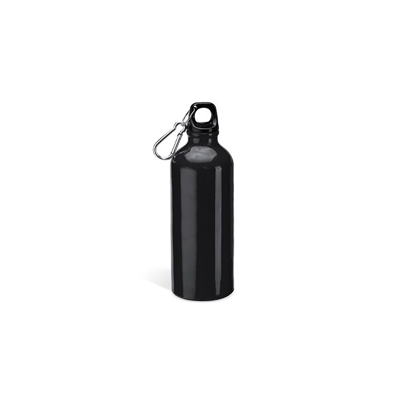 Bidon sticla 800 ml metalic capac plastic cu carabina BAOBAB 4049, negru