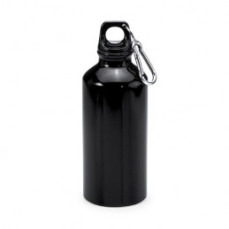 Bidon sticla 400 ml metalic capac plastic cu carabina ATHLETIC 4045, negru