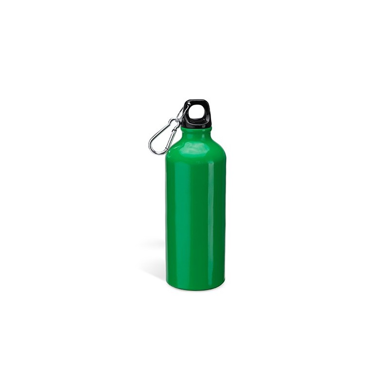 Bidon sticla 800 ml metalic capac plastic cu carabina BAOBAB 4049, verde