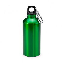 Bidon sticla 400 ml metalic capac plastic cu carabina ATHLETIC 4045, verde