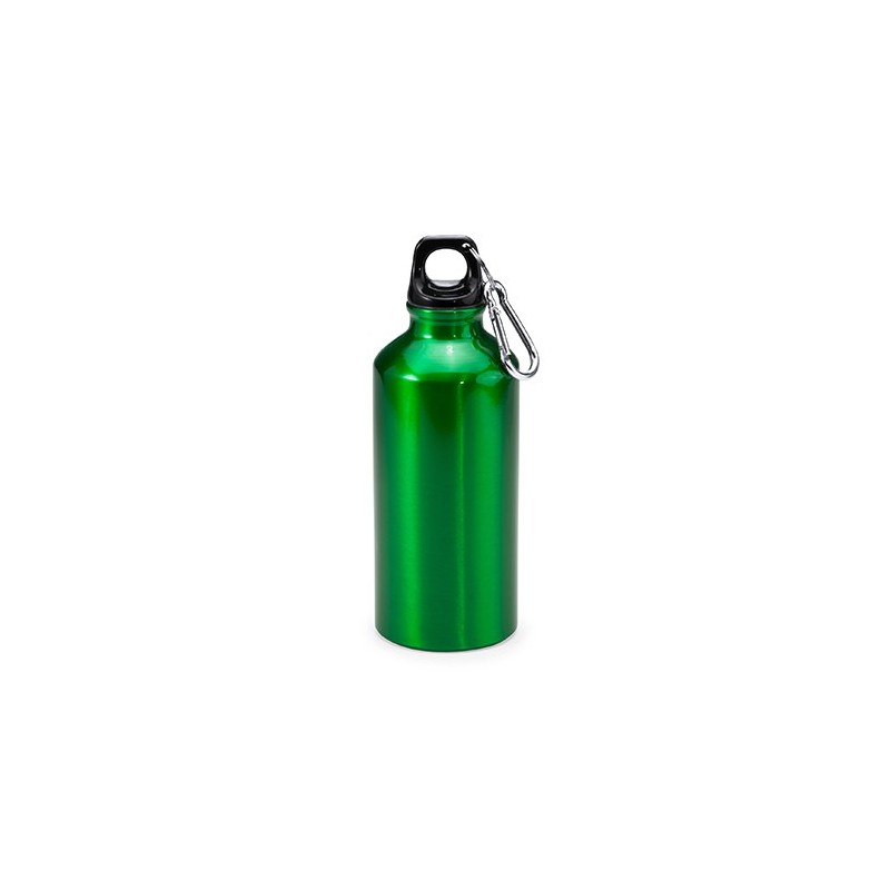 Bidon sticla 400 ml metalic capac plastic cu carabina ATHLETIC 4045, verde