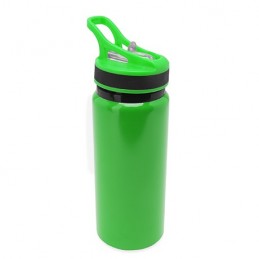 Bidon sticla 680 ml metalic capac cu cap retractabil maner transport CHITO 4058, verde