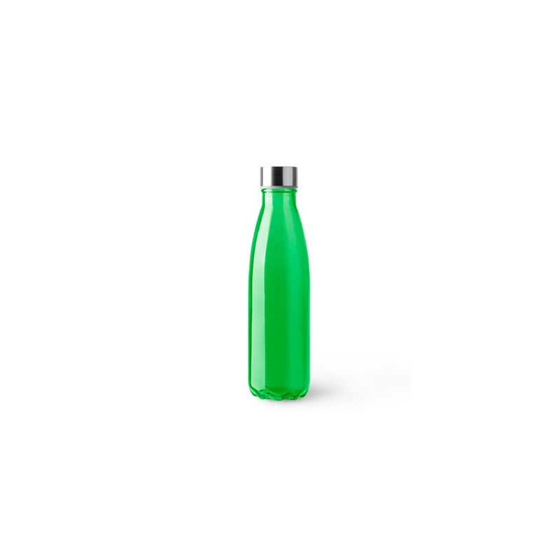 Bidon sticla 650 ml plastic translucid si dop din otel SANDI 4099, verde