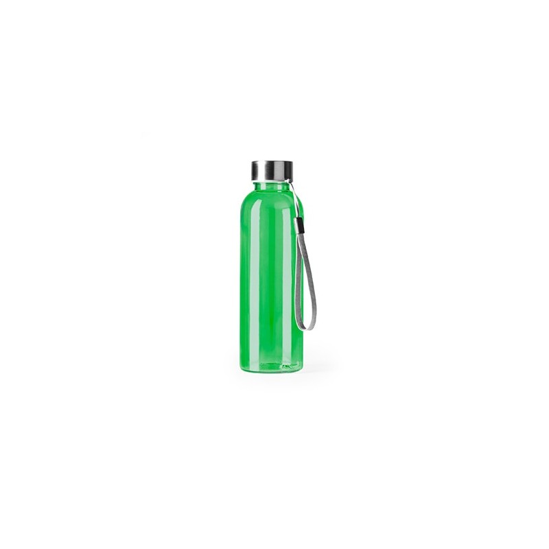 Bidon sticla 600 ml plastic RPET culoare translucida capac metalic cu banda transport VALSAN 4067, verde