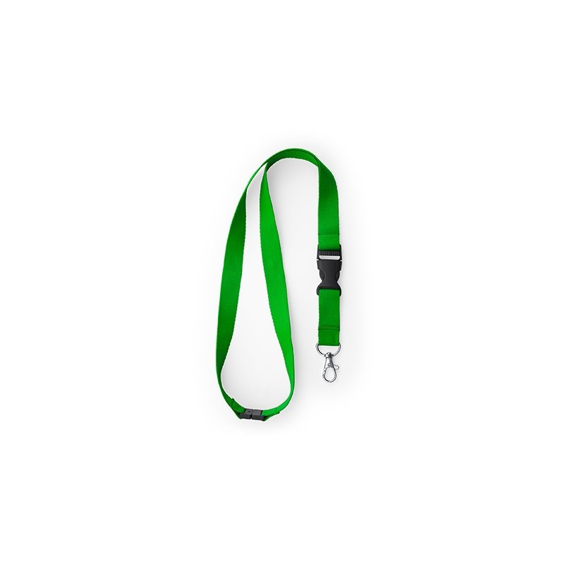 GUEST. Lanyard cu carabină, cataramă și închidere de siguranță., LY7054 - FERN GREEN