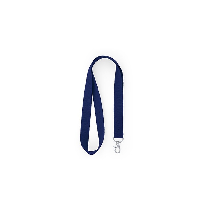 HOST. Lanyard din poliester cu carabină., LY7053 - NAVY BLUE