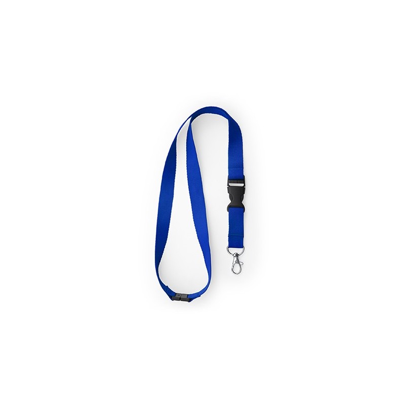 GUEST. Lanyard cu carabină, cataramă și închidere de siguranță., LY7054 - ROYAL BLUE