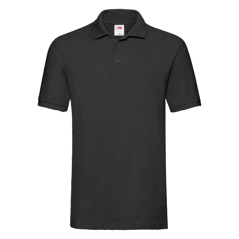 Tricou polo maneca scurta negru 180 gmp Fruit of the Loom FU21