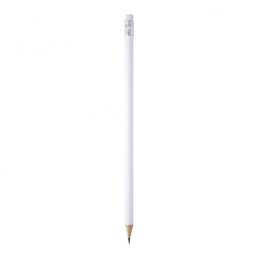 COUVET, Creion rotund din lemn cu gumă de șters - HW8002, ALB