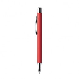 DOVER. Push ball pen with soft touch metal body - BL8095, RED