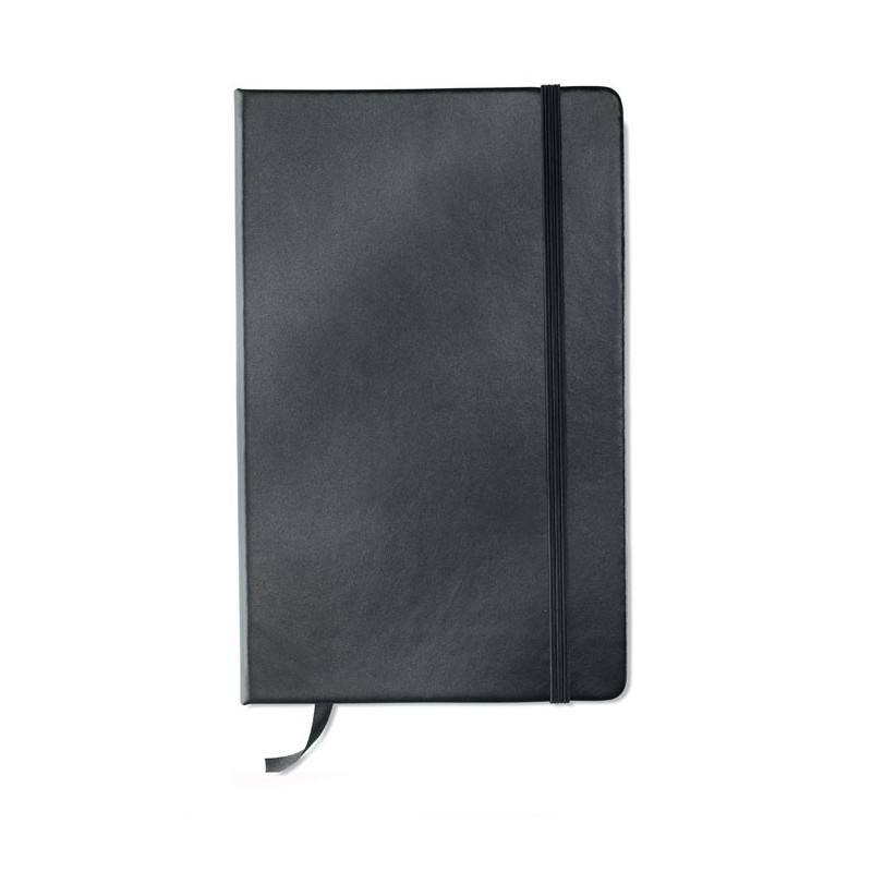 ARCONOT - Carnet A5 liniat 96 file cu banda elastica MO1804-03, Negru